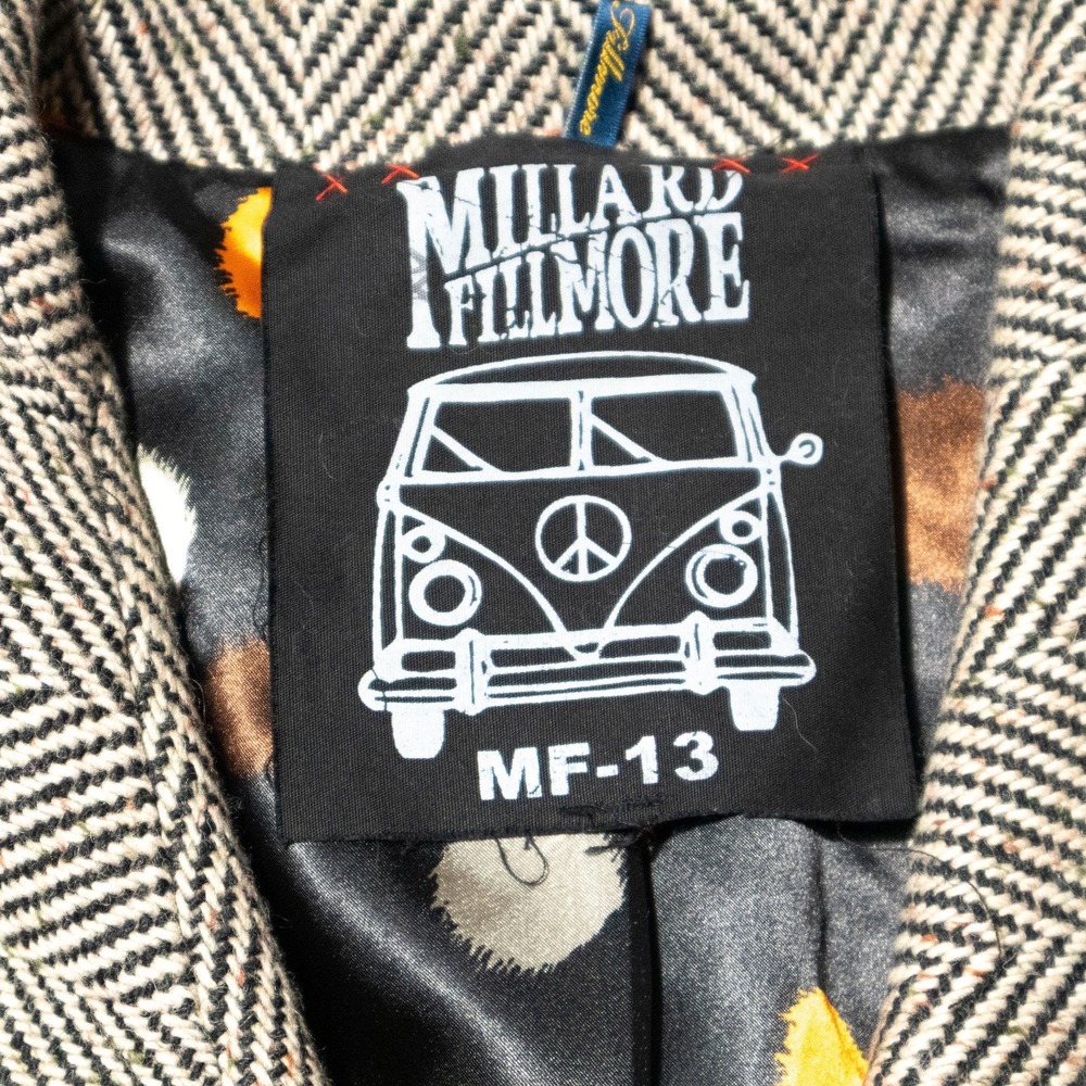 Millard Fillmore Wool Herringbone Belted Vest Jacket Dark Academia Women's M - Picture 3 of 9